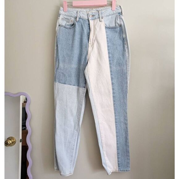 Pacsun Eco Hopper Patch Color Block Mom Jeans 26 - Picture 6 of 8